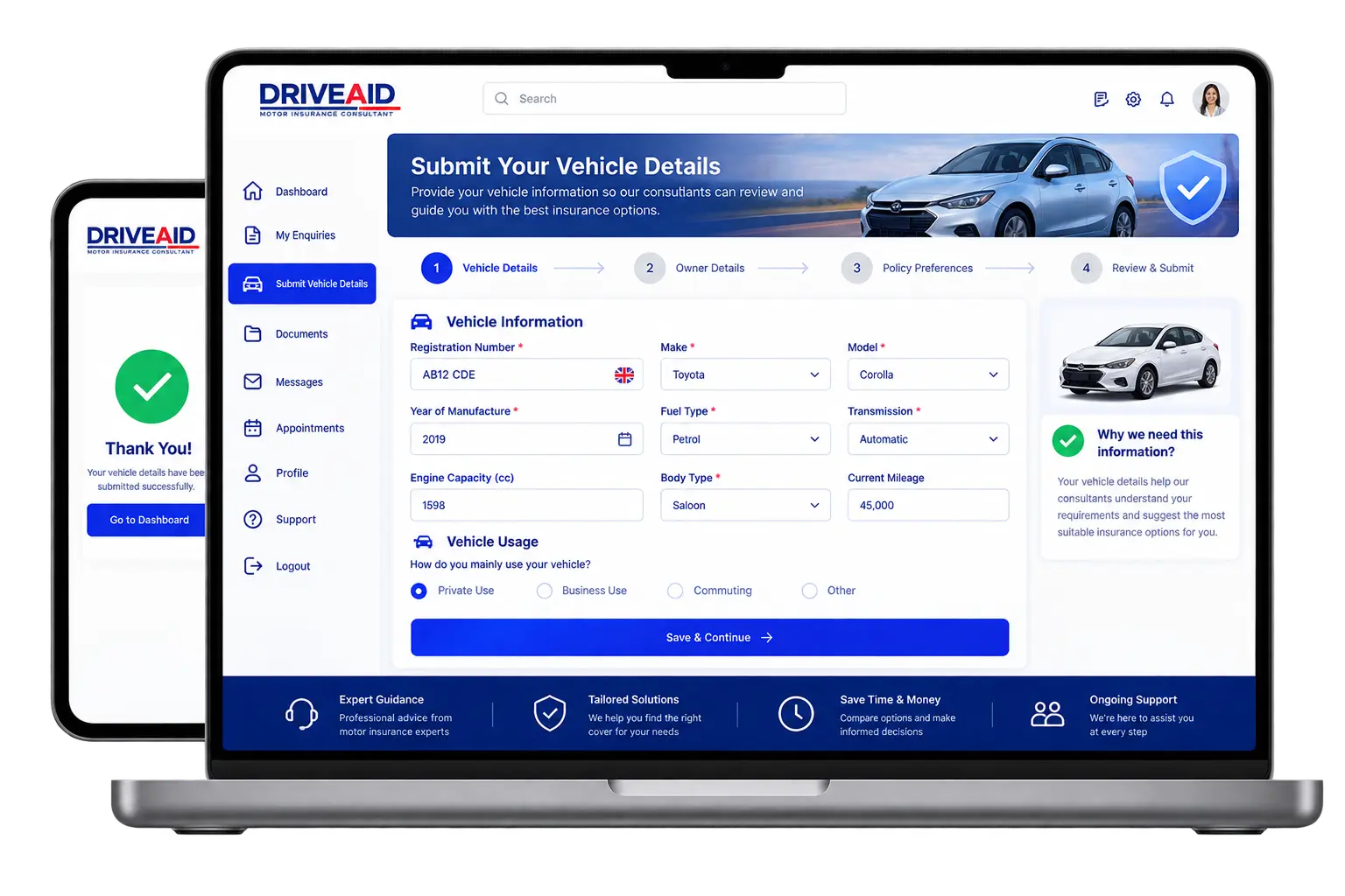 DriveAid Limited Dashboard